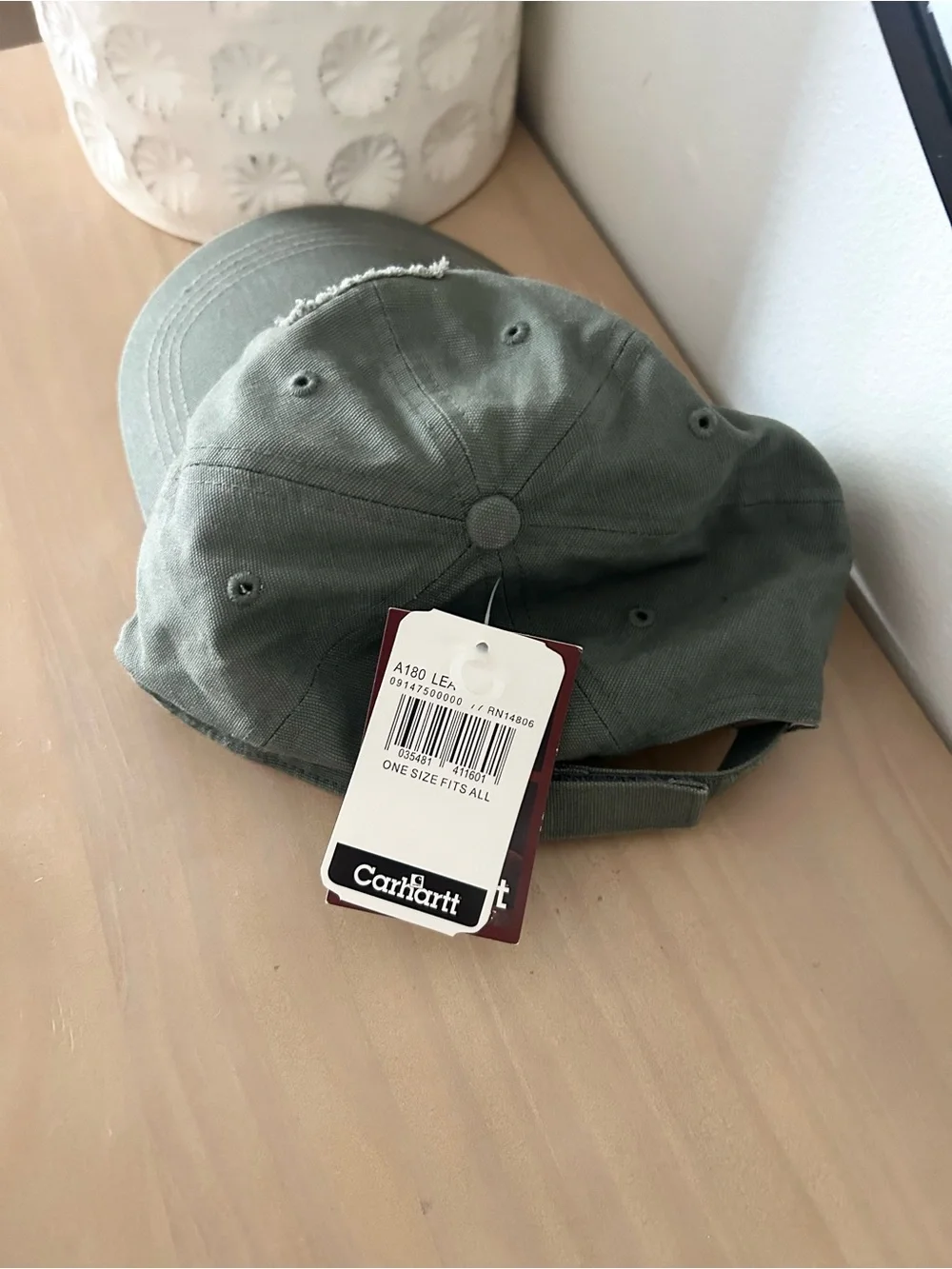 ⭐️ NEW NWT Carhartt Green Canvas Baseball Cap Adjustable Cotton Work Hat